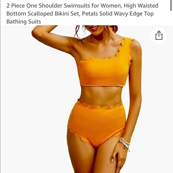 MOLYBELL 2 Piece Ginger Swim Suit One Shoulder - Picture 5 of 5